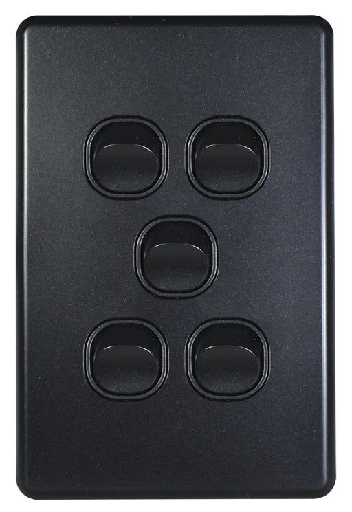 Flat Cat Slimline 5 Gang Complete Switch