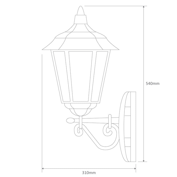 Domus Turin - Up Facing Traditional Wall Light