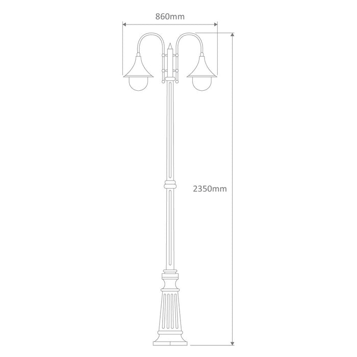 Domus Monaco - Twin Head Tall Traditional Post