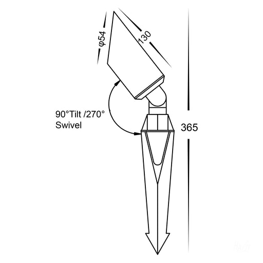 Havit Shawl 5w LED Garden Spike Light Dimensions