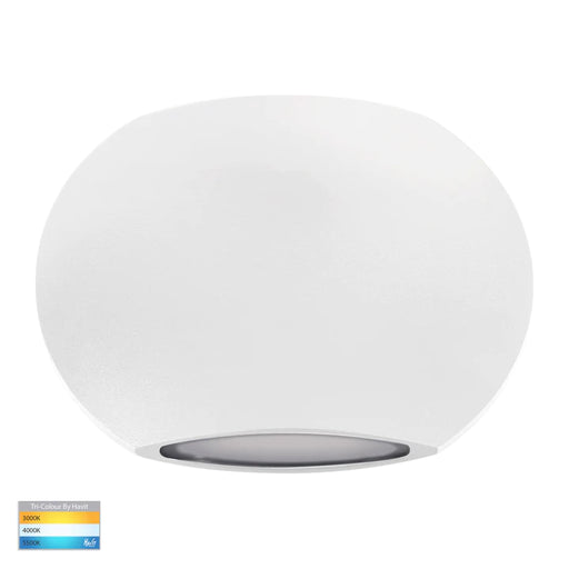 Cara TRI Colour LED Up & Down Round Wall Light White