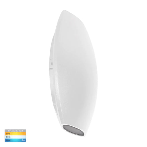 Cara TRI Colour LED Up & Down Round Wall Light White