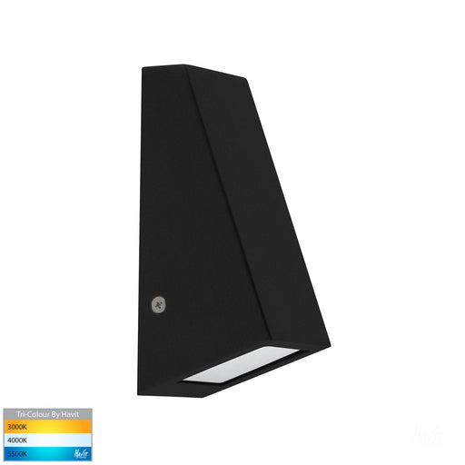Taper Wedge TRI Colour LED Wall Light | Step Light 160mm Black