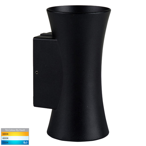 Savannah TRI Colour LED Up & Down Wall Light Aluminium Black