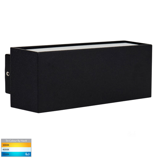 Blokk TRI Colour LED Up & Down Wall Light Aluminium Black