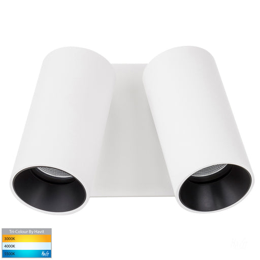 Revo TRI Colour LED Double Adjustable Wall Light White