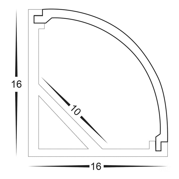Havit Aluminium Corner Profile For LED Strip 16x16mm 90° Per Meter