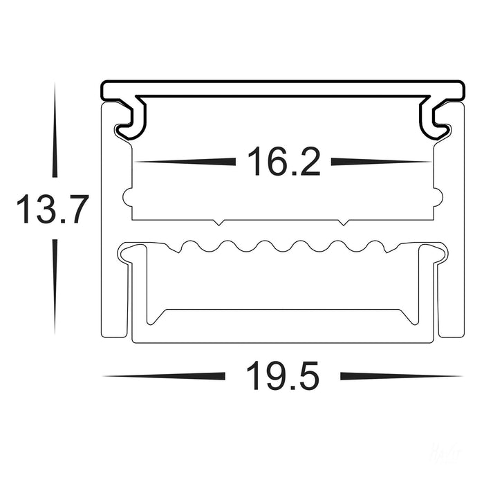 Havit Aluminium Profile For LED Strip 18x13mm Square 3M