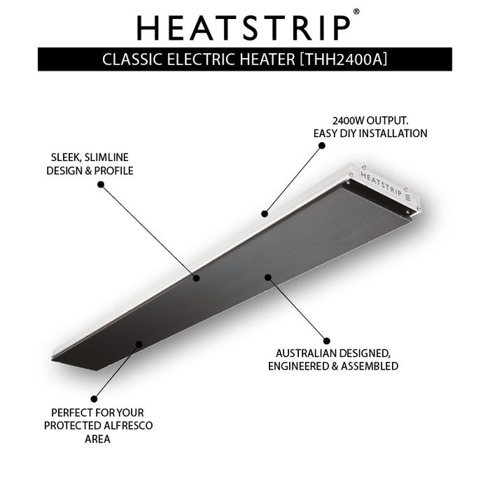 Heatstrip 2400W Radiant Outdoor Heater THH2400A