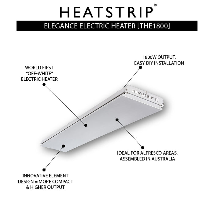 Heatstrip Elegance 1800W Radiant Outdoor Heater THE1800