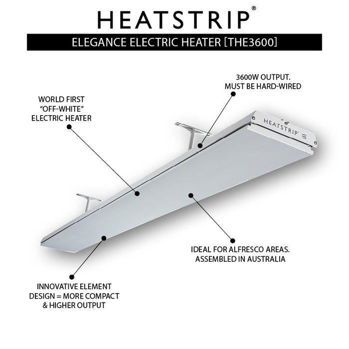 Heatstrip Elegance 3600W Radiant Outdoor Heater THE3600