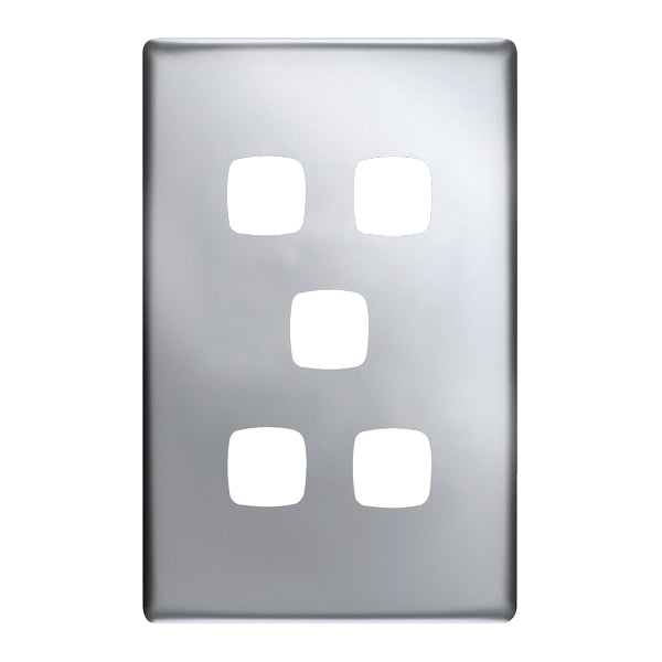 HPM Linea 5 Gang Switch - Cover Plate Only, 9 Colour Finishes