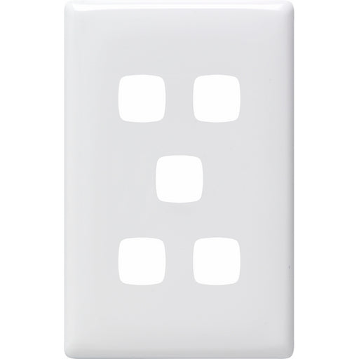HPM Linea 5 Gang Switch - Cover Plate Only, Variety of Finishes