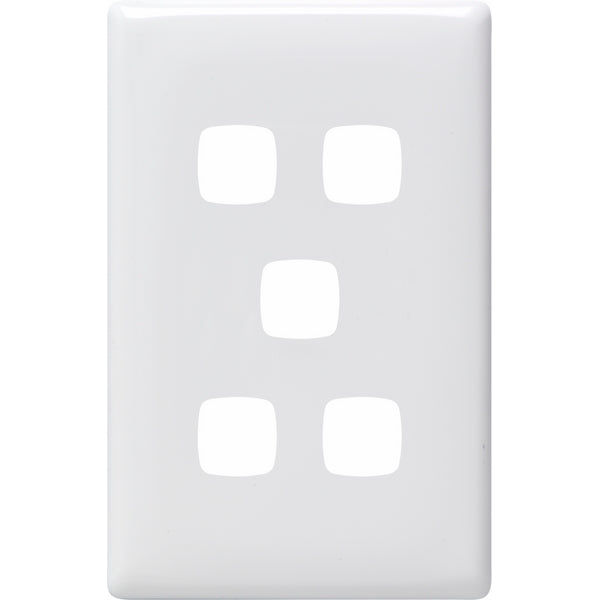 HPM Linea 5 Gang Switch - Cover Plate Only, Variety of Finishes