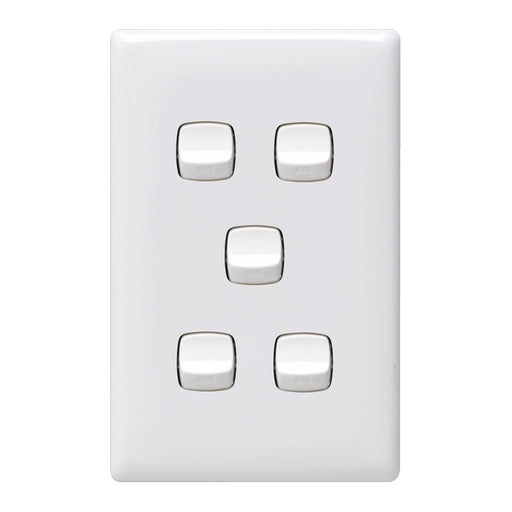 HPM Linea 5 Gang Flush Switch