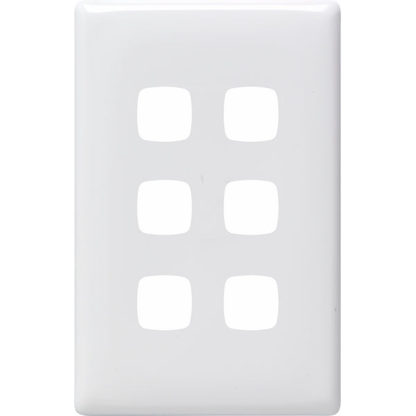 HPM Linea 6 Gang Switch - Cover Plate Only, 9 Colour Finishes
