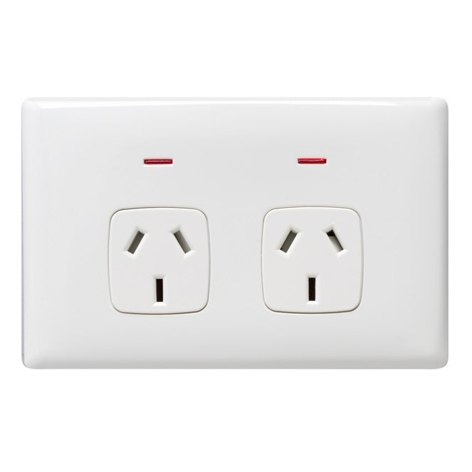 HPM Linea Double Power Point Outlet 10a Autoswitched