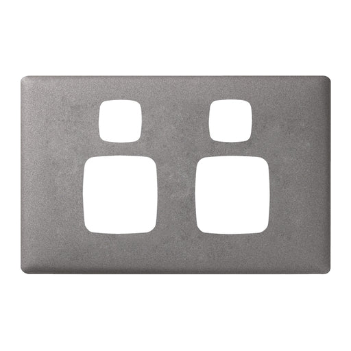 HPM Linea Double Switch Socket - Cover Plate Only, Variety of Finishes
