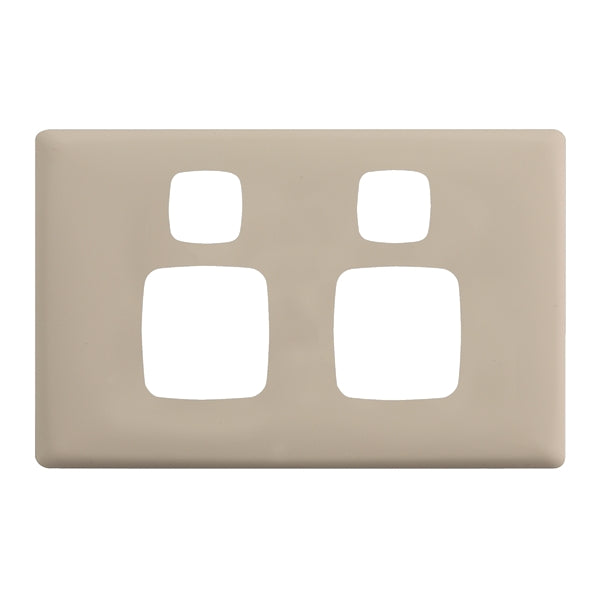 HPM Linea Double Switch Socket - Cover Plate Only, 9 Colour Finishes