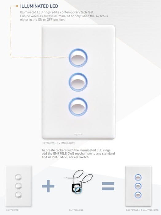 Legrand Excel Blue LED Illumination Kit For EM770 Mechanisms