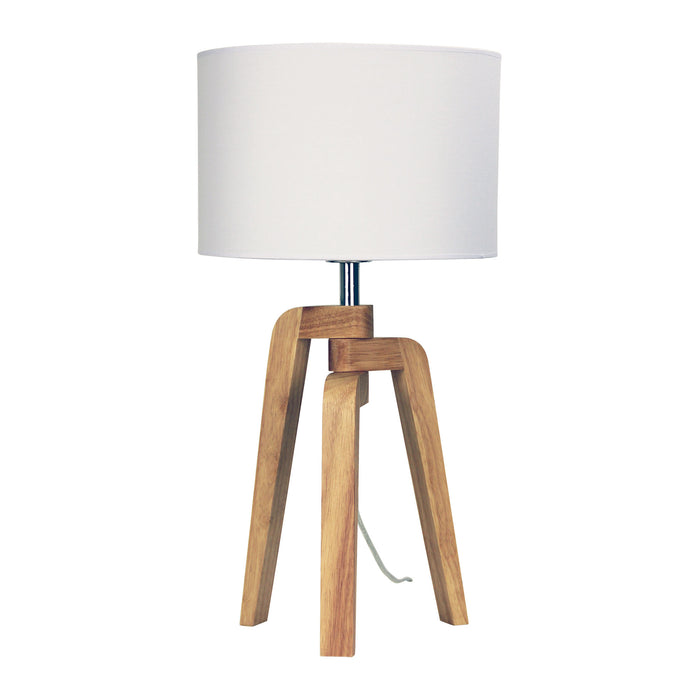 Lund Scandi Inspired Timber Tripod Table Lamp