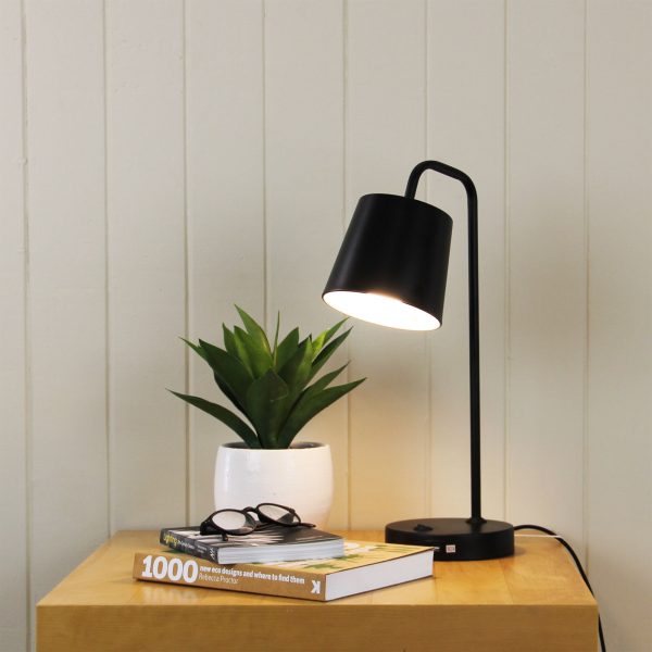 Henk Metal Desk Lamp With USB Socket