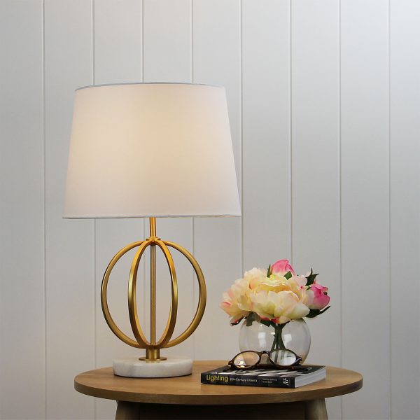 Loxton | Gold Painted Metal / Marble Table Lamp