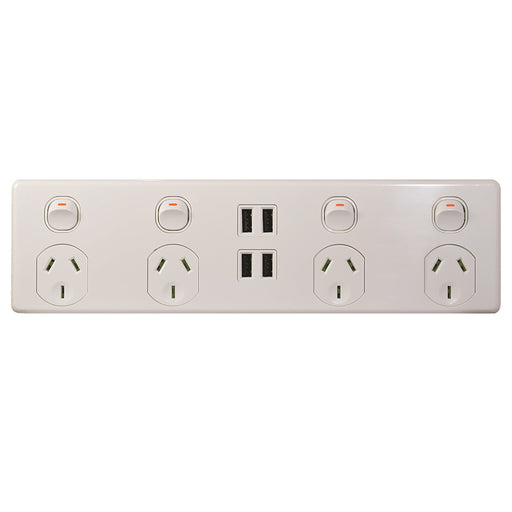 Puma Fully Integrated Quad Power Point With 4 USB Ports