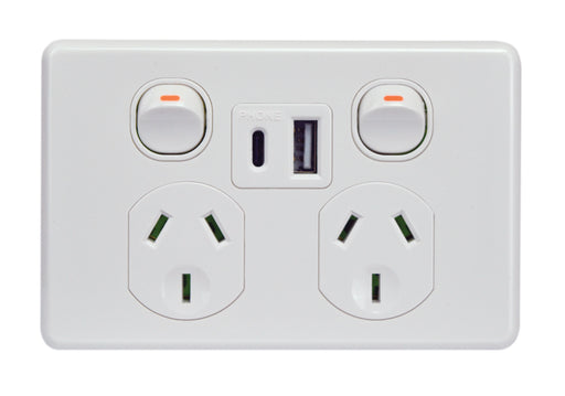 Puma Fully Integrated Type A & C Dual USB Charger Power Point