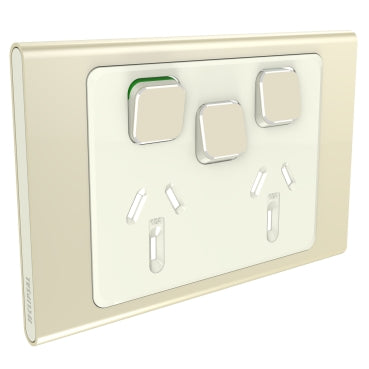 Clipsal Iconic Styl Twin Powerpoint With Extra Switch Cover Only