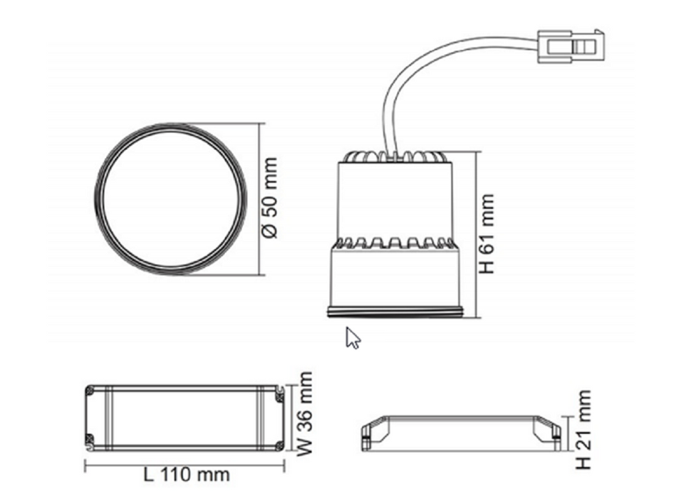 9w Dimmable LED Retrofit Kit, Halogen Replacement Kit