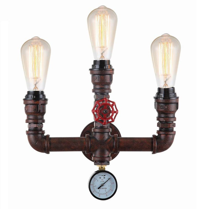 STEAM1 - Aged Iron Pipe Wall Lamps