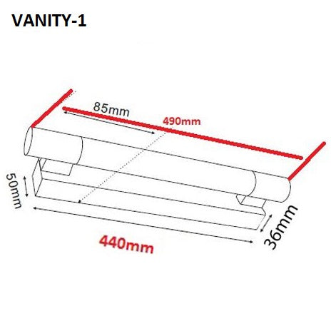 VANITY - LED Surface Mounted Vanity Light