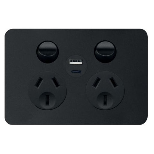 Hager Allure Double Powerpoint With USB A+C