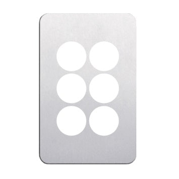Hager Silhouette 6 Gang Switch Plate - Skin Only
