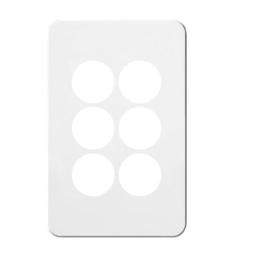 Hager Silhouette 6 Gang Switch Plate - Skin Only
