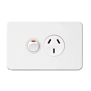 Hager Silhouette Single Power Point Outlet 10a