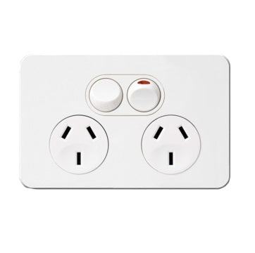 Hager Silhouette Double Power Point Outlet 10A