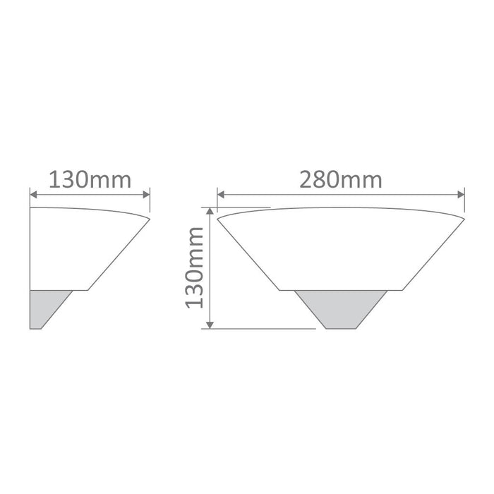 DOMUS - Ceramic Frosted Glass Triangular Wall Light