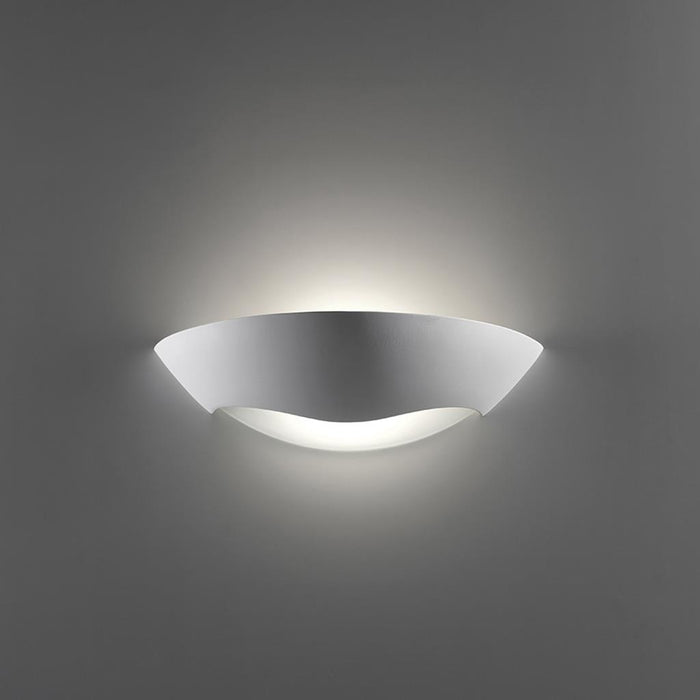 DOMUS - Ceramic Frosted Glass Wavy Dish Wall Light