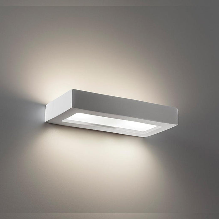 DOMUS - Ceramic Frosted Glass Hollow Rectangle Wall Light