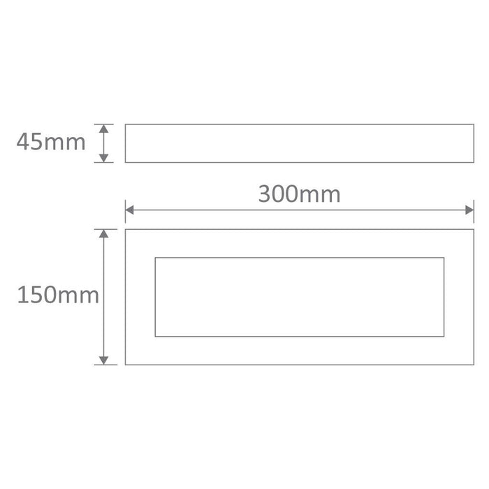 DOMUS - Ceramic Frosted Glass Hollow Rectangle Wall Light