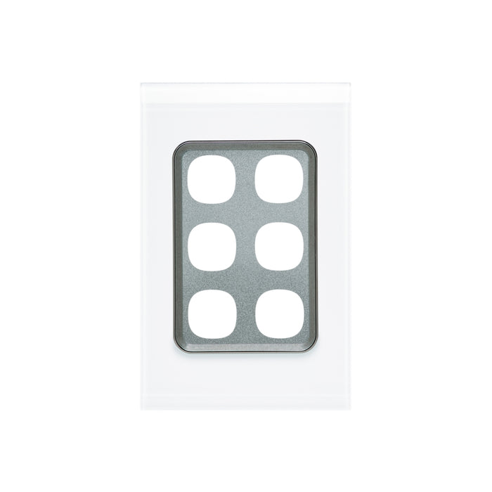 Clipsal Saturn Series 6 Gang Grid And Plate Assembly, Pure White