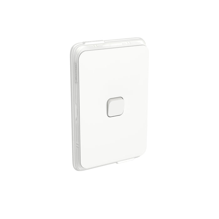 Clipsal Iconic 1 Gang Switch 10a Vertical IP44, Vivid White