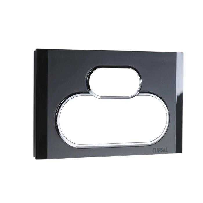 Clipsal Saturn Double Power Point Outlet - Cover Only, Espresso Black
