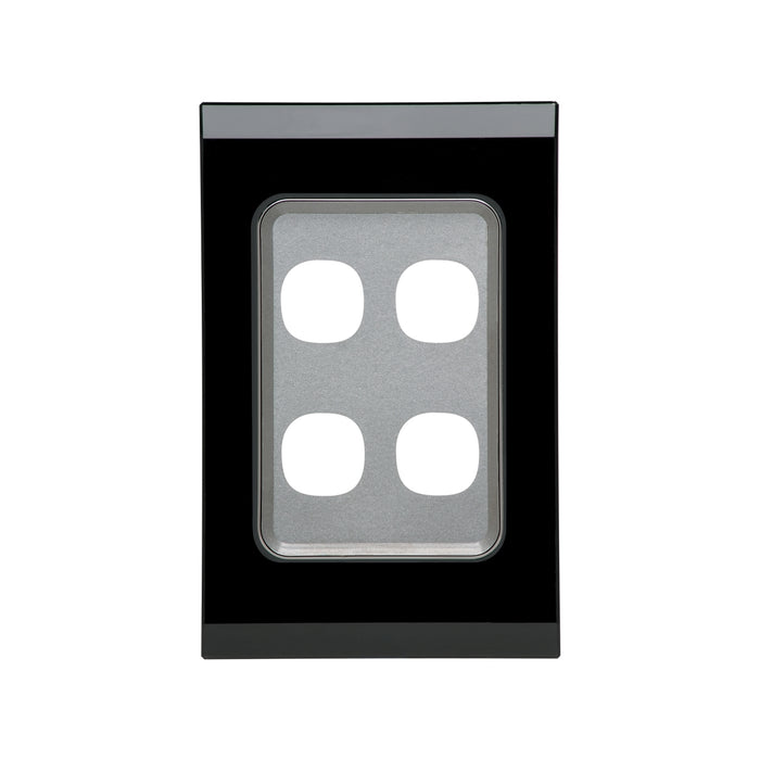 Clipsal Saturn Series 4 Gang Grid And Plate Assembly, Espresso Black