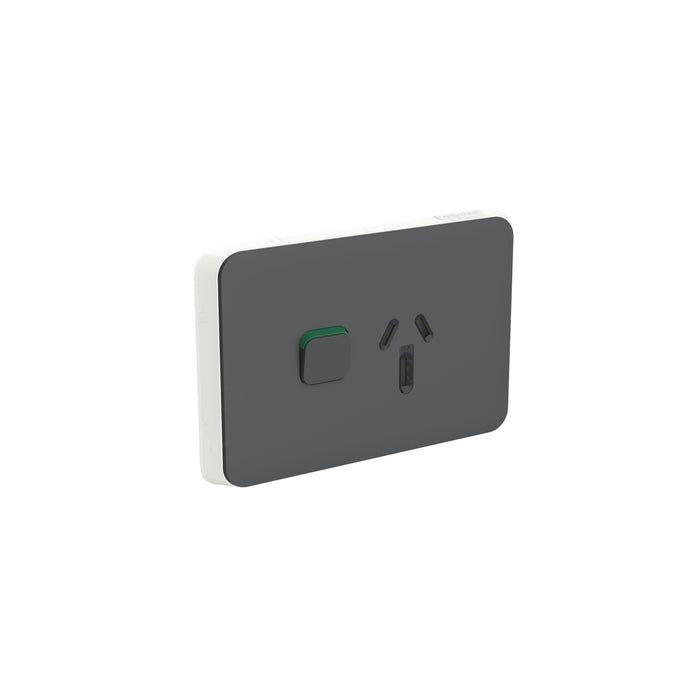Clipsal Iconic Single Power Point Outlet 15a - Skin Only, 4 Colour Finishes