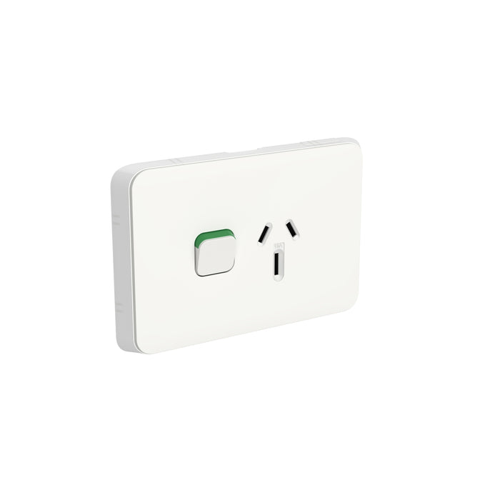 Clipsal Iconic Single Power Point Outlet 15a, Vivid White