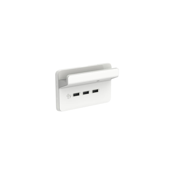 Clipsal Iconic 3 Gang USB Charging Station With Shelf, Vivid White