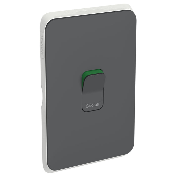 Clipsal Iconic Cooker Switch Plate - Cover Only, Anthracite